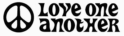 love one another peace sign decal