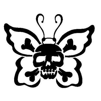 Butterfly Skull Decal 1801