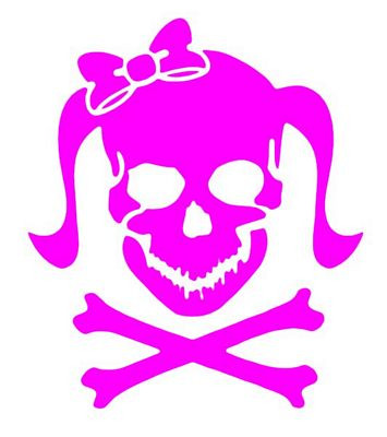 Girly Skull 2 Vinyl Decal