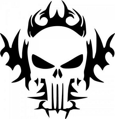 Punisher Tribal Skull Decal