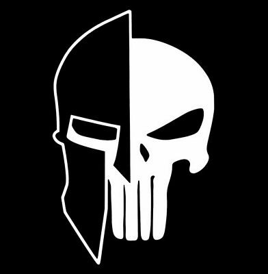 Warrior Helmet Double Masked Terrorist Skull Car Sticker