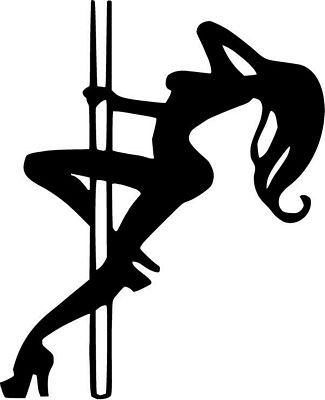 stripper pole funny car guy sticker