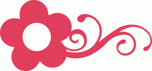 flower with swirls decall funny girl sticker