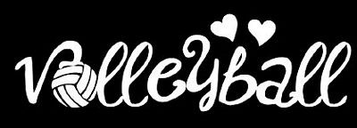 Volleyball Window Decal Hearts