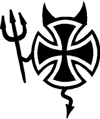 INDEPENDENT LOGO WITH DEVIL HORNS DIE CUT SKATER DECAL