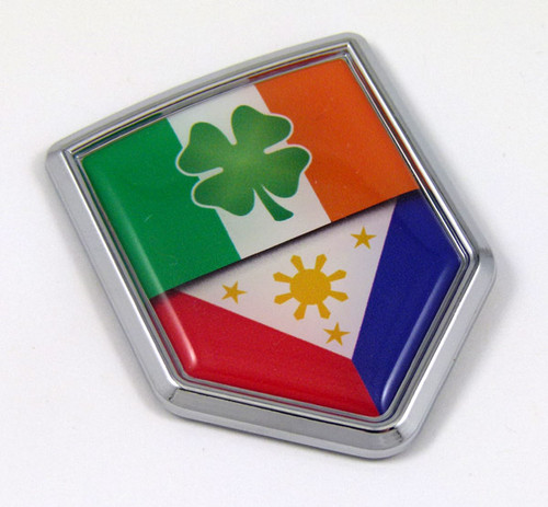Ireland-Philippines Shield Chrome Car Emblem