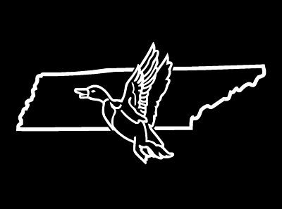 Duck Hunting Tenn ANY STATE OUTLINE Diecut Sticker
