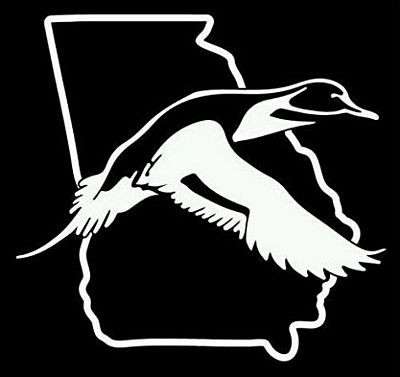 GEORGIA ANY STATE OUTLINE DUCK HUNTING DECAL