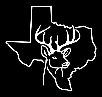 Texas ANY STATE OUTLINE With Deer Head Hunting Decal