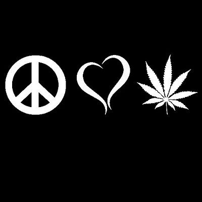 peace love pot decal sticker