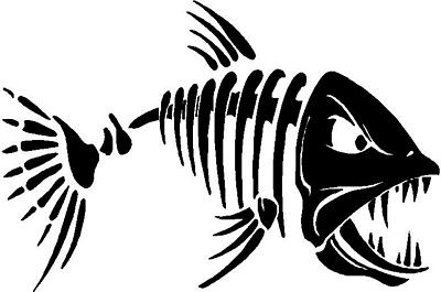 Mad Fish Bones DieCut Decal