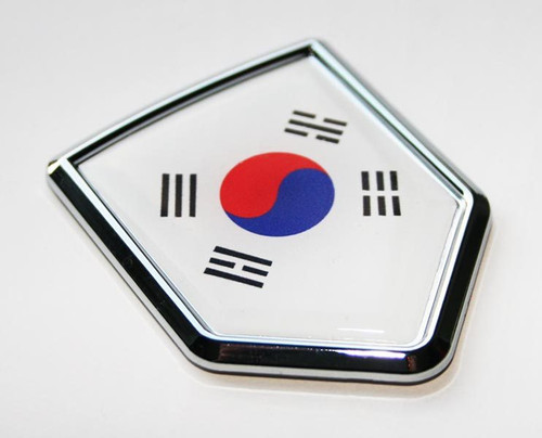 Korea Korean Flag Decal Car Chrome Emblem Sticker