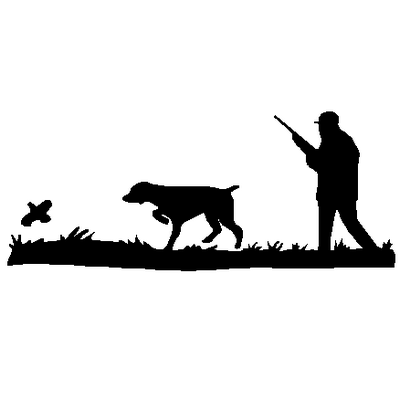 Man Dog Duck decal 360a