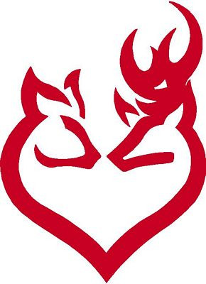 deer head heart NEW