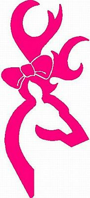 Deer Head Outline with Bow Die Cut Decal