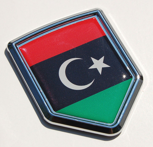 Libya Flag Libyan Decal Car Chrome Emblem Sticker