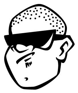 hip man die cut car decal