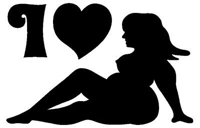 I Love Large Girls Sticker