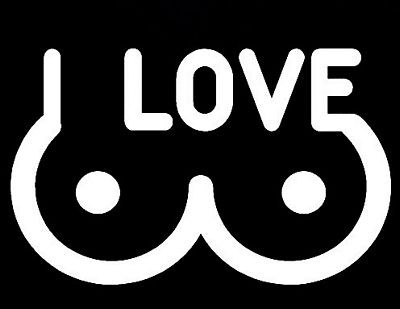 i love boobs decal sticker