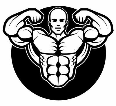 MUSCLES B&W GUY STICKER