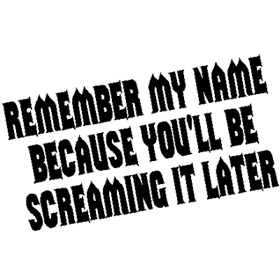 Remember Name car sticker 934