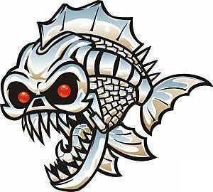 1 metal looking fish boat stickers decals graphics fishing sticker LEFT