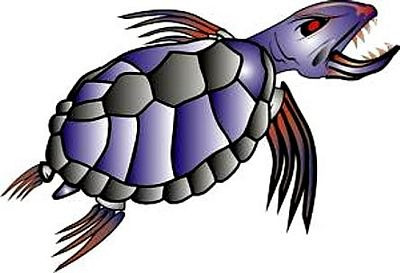 1 wicked turtle boating sticker RIGHT