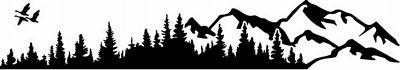 hunting mountain scene diecut decal LEFT