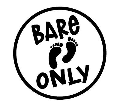 BARE FEET ONLY ROUND BOATING STICKER