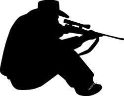 Sitting Hunter Vinyl Decal