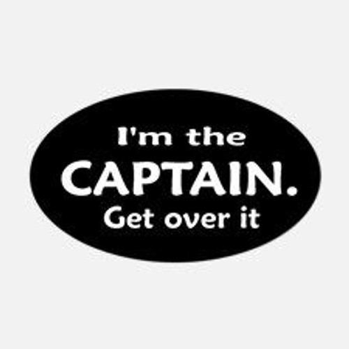 im the captain get over it oval bumper boating sticker