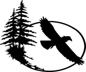 Eagle Flying Diecut Sticker 168