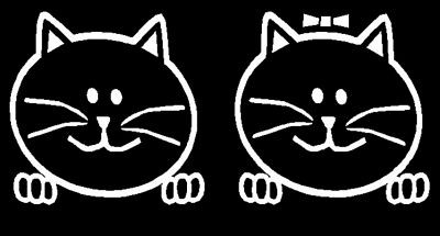 cat window decal pair