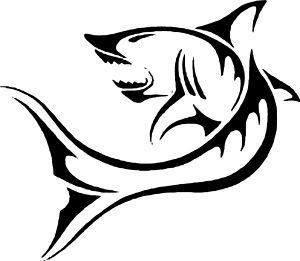Tribal Shark Diecut Decal