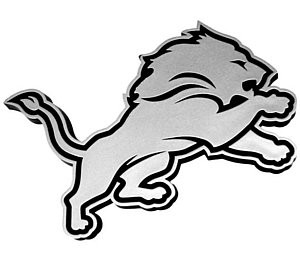 NFL Detriot Lions 2 Chrome Silver Auto Emblem
