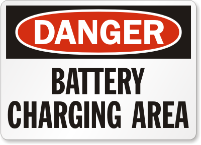 Battery Charging Danger Sign 01