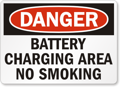 Battery Charging Danger Sign 04