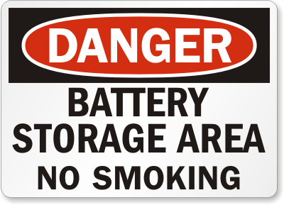 Battery Charging Danger Sign 06