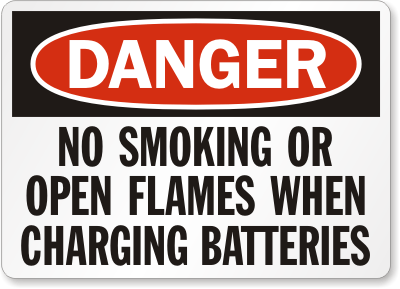 Battery Charging Danger Sign 08