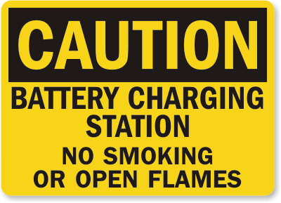 Battery Charging Danger Sign 10