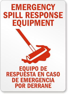 Chemical Hazard Bilingual Sign