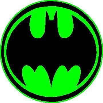 Bat Logo Round Green and Black Sticker