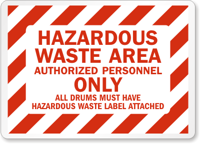 Waste Area Chemical Hazard Sign