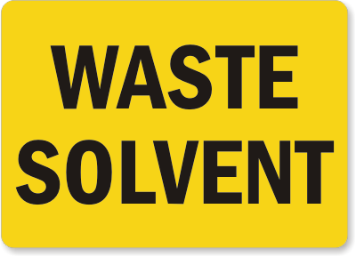 Waste Solvent Chemical Hazard Sign 1