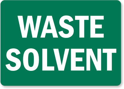 Waste Solvent Chemical Hazard Sign 2