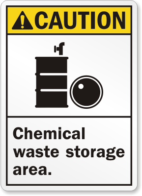 Waste torage Area Caution Sign