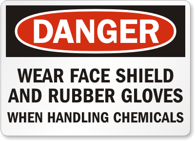 Wear Face Shield Danger Sign
