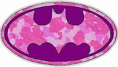 Batman Oval Camo Pink Sticker