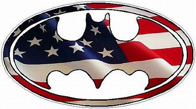 Batman Oval USA Flag Sticker