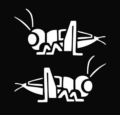 Crickets Cute Facing each other Vinyl Die Cut Decal Sticker PAIR